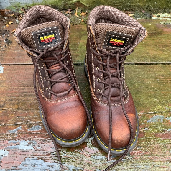 dr martens safety boots brown